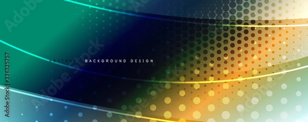 Fototapeta Shining glass abstract wave background. Dynamic motion line effect. Vector Illustration For Wallpaper, Banner, Background, Card, Book Illustration, landing page