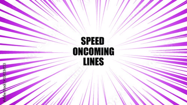 Obraz Speed oncoming lines background free vector