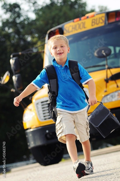 Fototapeta Running off to School