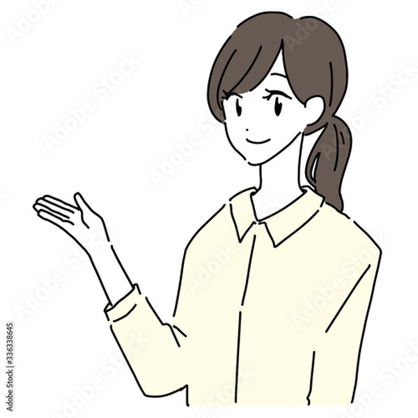 Fototapeta こちらです　店員　指示