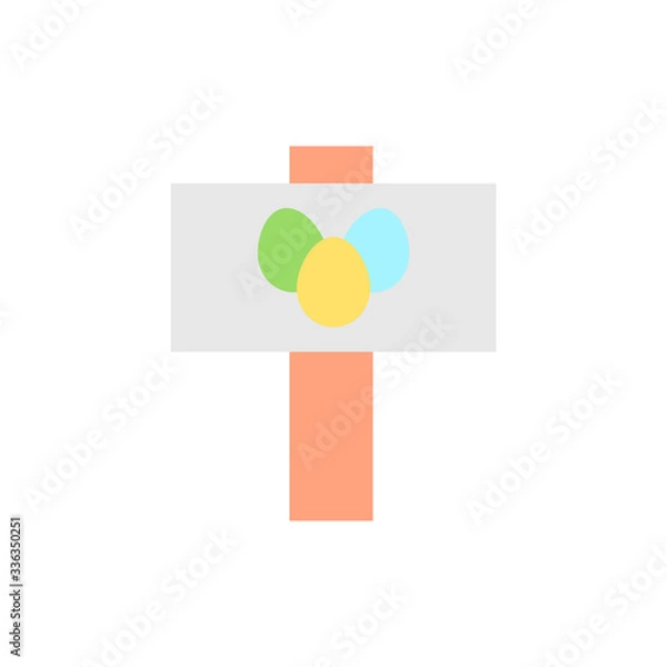 Fototapeta Sign egg pointer color icon. Simple color vector elements of religious holiday for ui and ux, website or mobile application