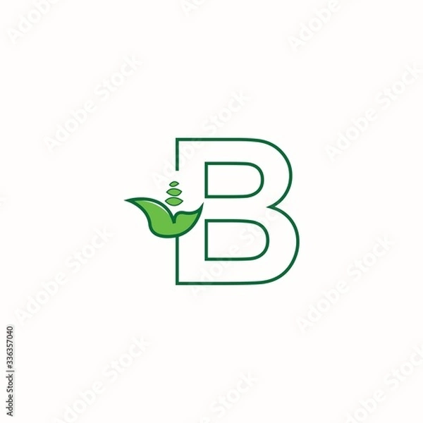 Obraz letter b and leaf logo