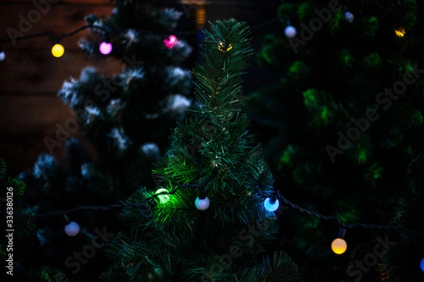 Obraz Garlands on the Christmas tree.