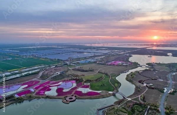 Obraz Zhiyinghua sea like colorful carpet, Baima Lake Tourist Resort, Huai'an City, Jiangsu Province, China