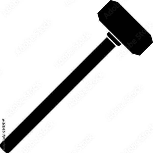 Fototapeta Sledgehammer vector icon, hammer construction tool icon