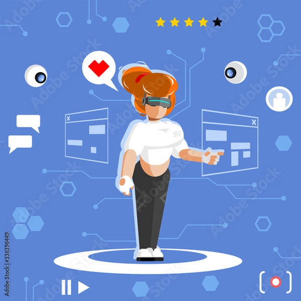 Obraz VR girl illustration