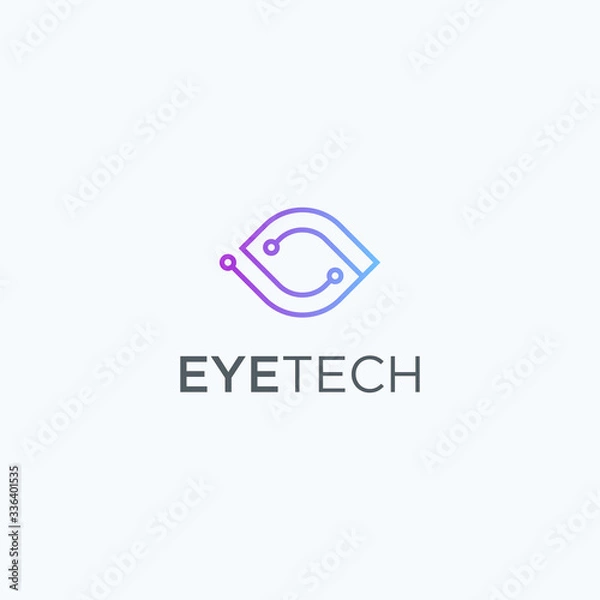 Fototapeta Eye tech logo icon design vector