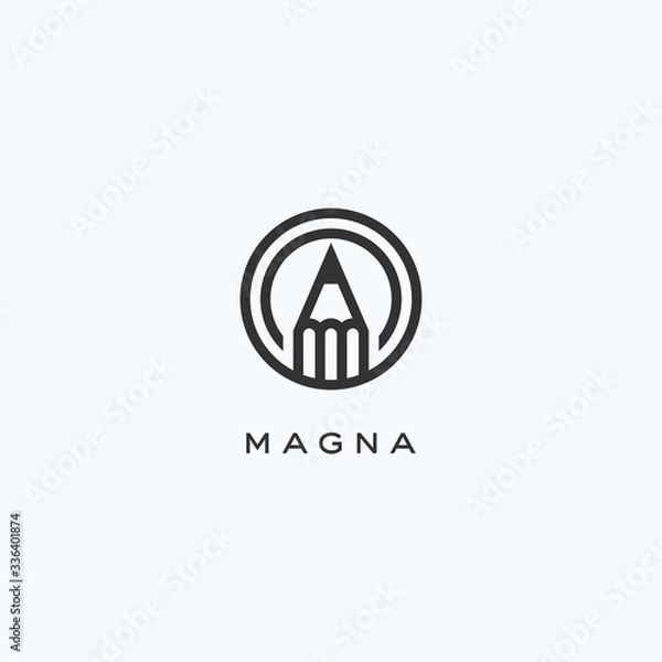 Obraz Creative pencil logo design vector template