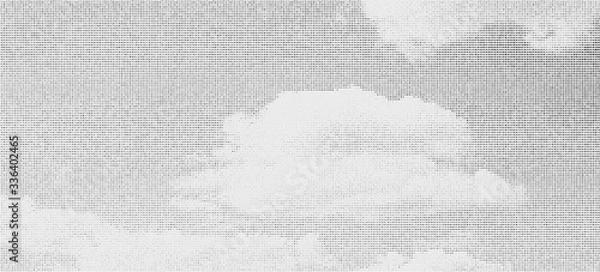 Fototapeta Halftone sky background, monochrome dots pattern