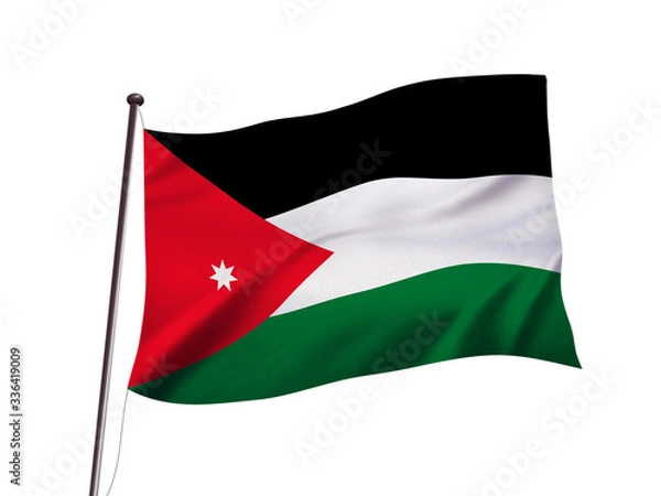 Fototapeta ヨルダンの国旗イメージ、3dイラストレーション