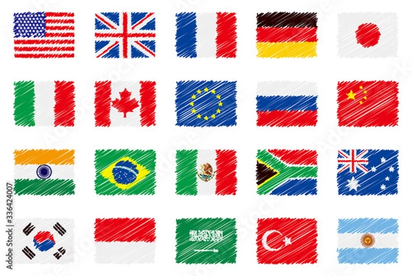 Obraz 国旗のイラスト/G20 flags