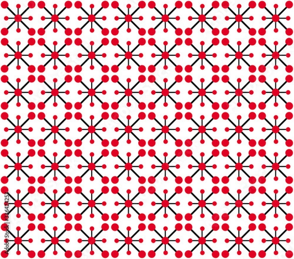 Fototapeta seamless pattern with red hearts vector