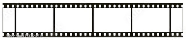 Obraz Blank highly detailed real 35mm black-and-white film frame