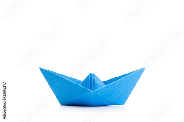 Obraz papper blue origami boat