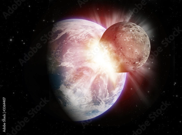 Obraz zderzenie planet