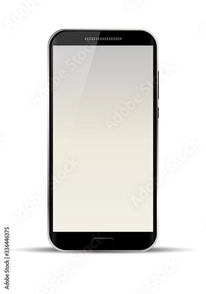 Fototapeta Smartphone template. Vector mock up for a modern mobile phone. Realistic cellphone isolated on white background.