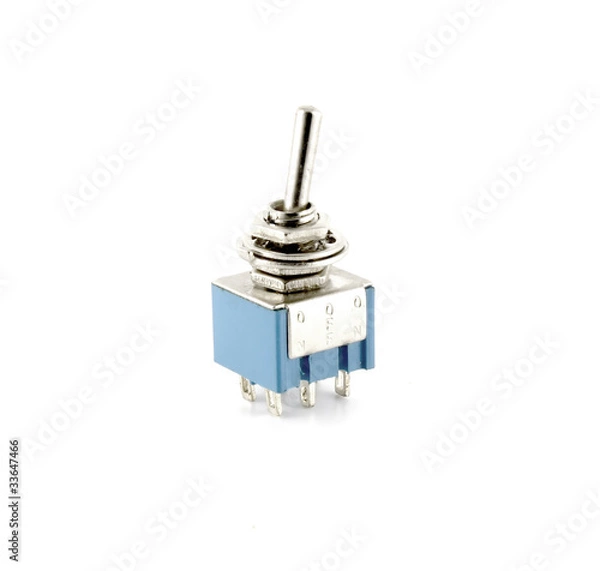 Obraz Electrical switch over white