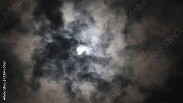 Fototapeta full moon and clouds