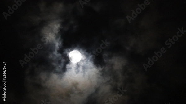 Fototapeta full moon and clouds
