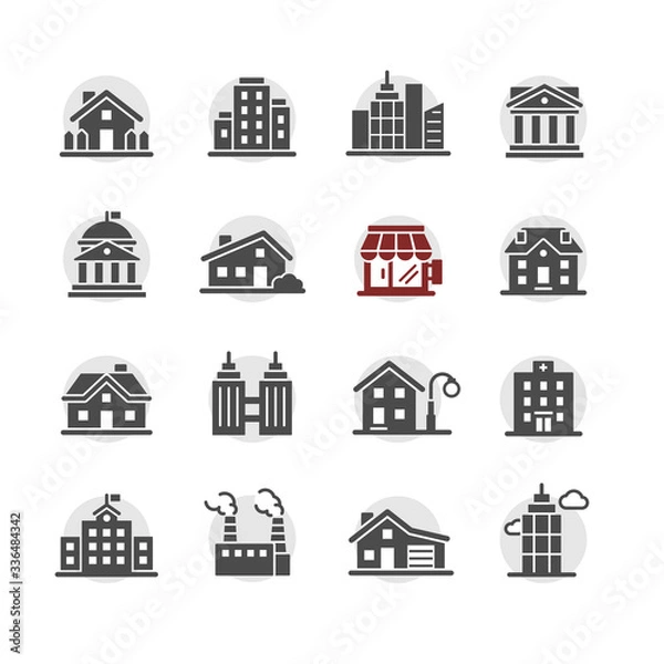 Fototapeta Architecture city vector icon set