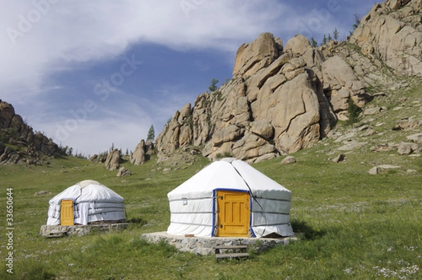 Fototapeta Mongolian gers