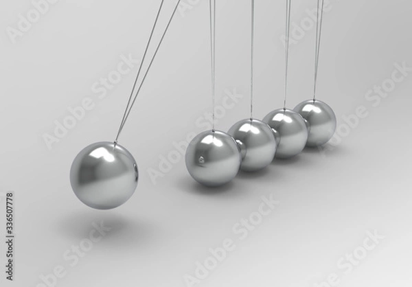 Fototapeta Newton's cradle. 3D Rendering.
