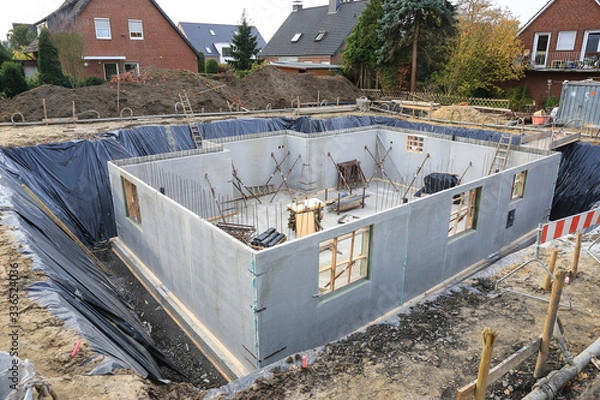 Obraz Kellerwände im Rohbau