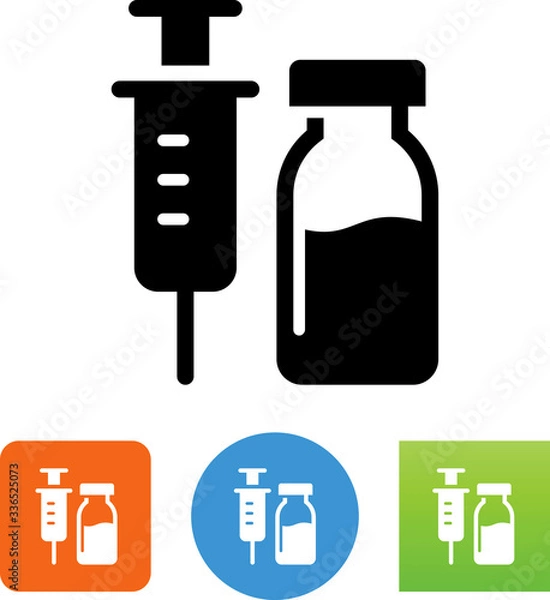 Fototapeta Vaccine Needle And Vial Icon