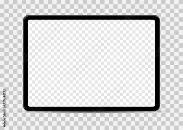 Fototapeta Prosta makieta tabletu z pustym przezroczystym ekranem w kratkę.