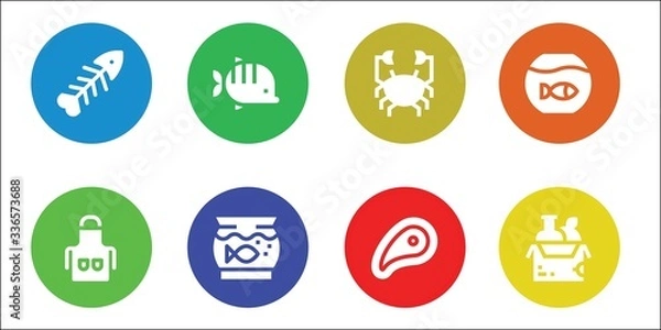 Fototapeta fish icon set