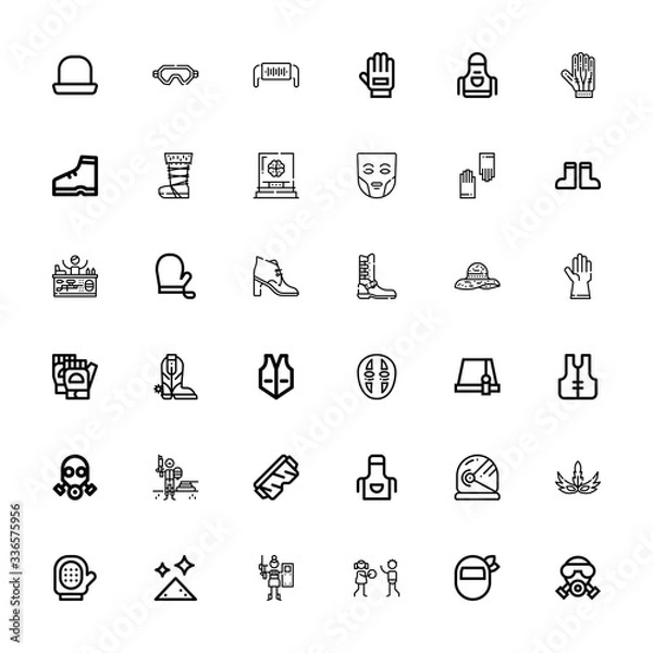 Obraz Editable 36 protective icons for web and mobile