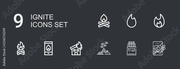 Fototapeta Editable 9 ignite icons for web and mobile