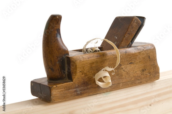 Obraz Handhobel mit Holzspäne