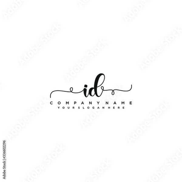 Obraz ID initial Handwriting logo vector templates
