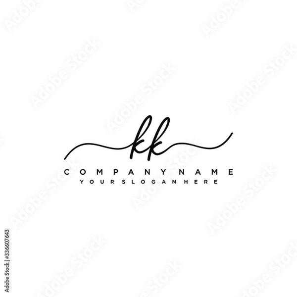 Obraz KK initial Handwriting logo vector templates