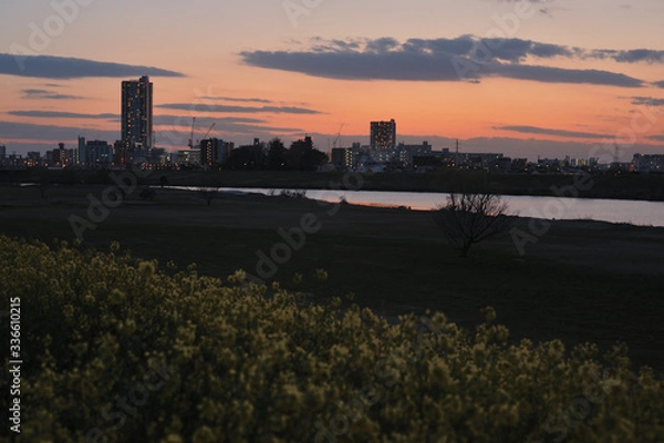 Fototapeta spring sunset