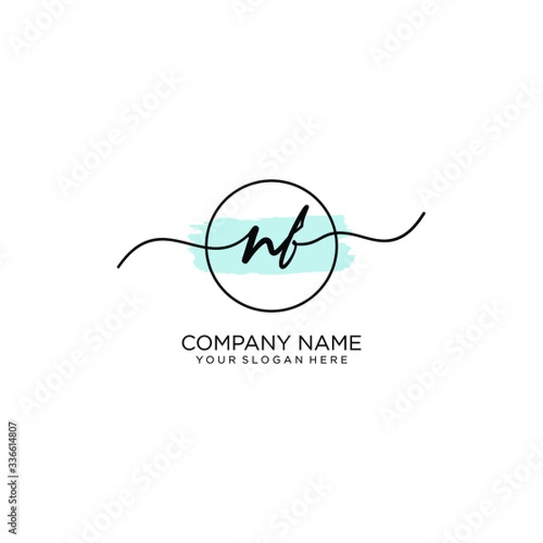 Fototapeta NF initial Handwriting logo vector templates