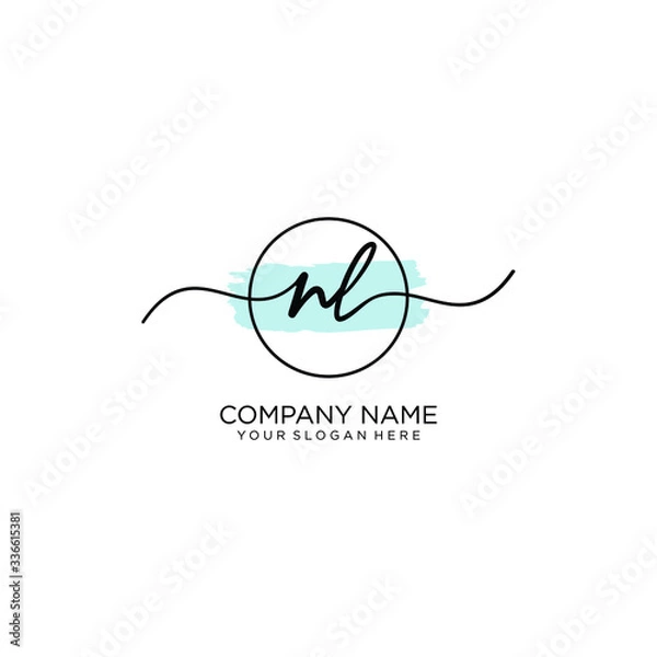 Fototapeta NL initial Handwriting logo vector templates