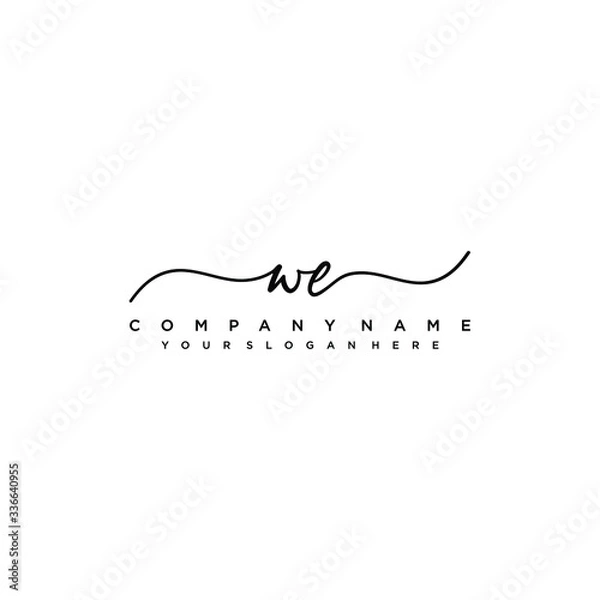 Fototapeta WE initial Handwriting logo vector template