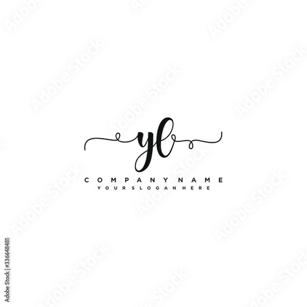 Fototapeta YL initial Handwriting logo vector template