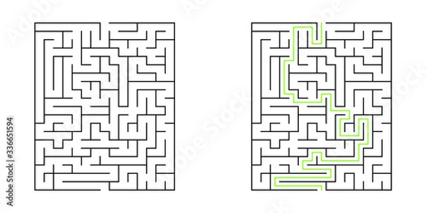 Obraz 15x20 rectangle maze with solution