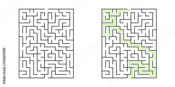 Obraz 15x20 rectangle maze with solution