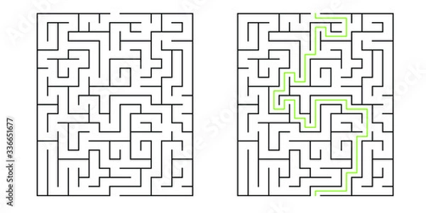 Obraz 15x20 rectangle maze with solution