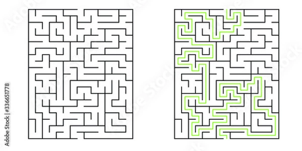 Obraz 15x20 rectangle maze with solution