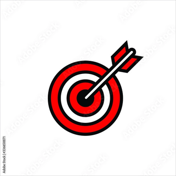 Obraz Target icon in a trendy flat style. Destination symbol for your website design, logo, application. Vector illustration, EPS 10.