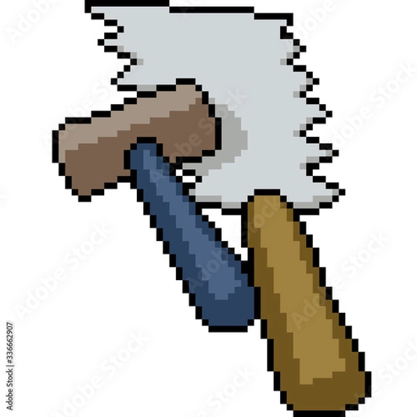 Fototapeta vector pixel art isolated carpenter tool