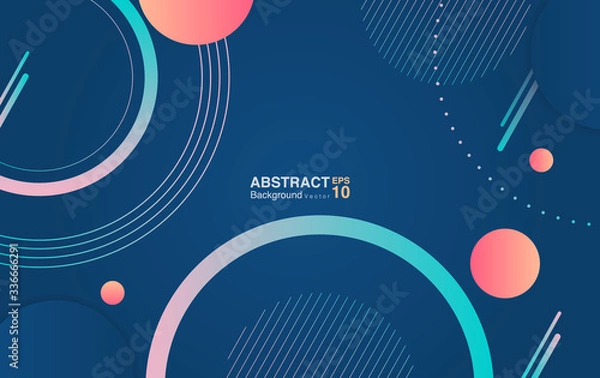 Fototapeta Gradient circle shapes on classic blue background. Futuristic background concept. Vector EPS 10