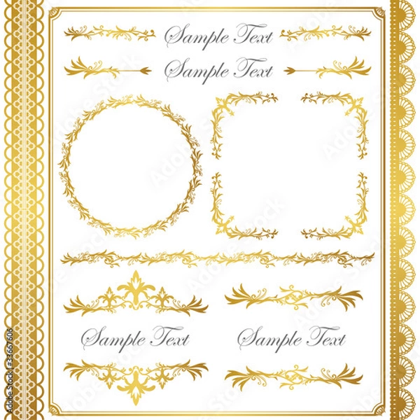 Fototapeta gold frame set