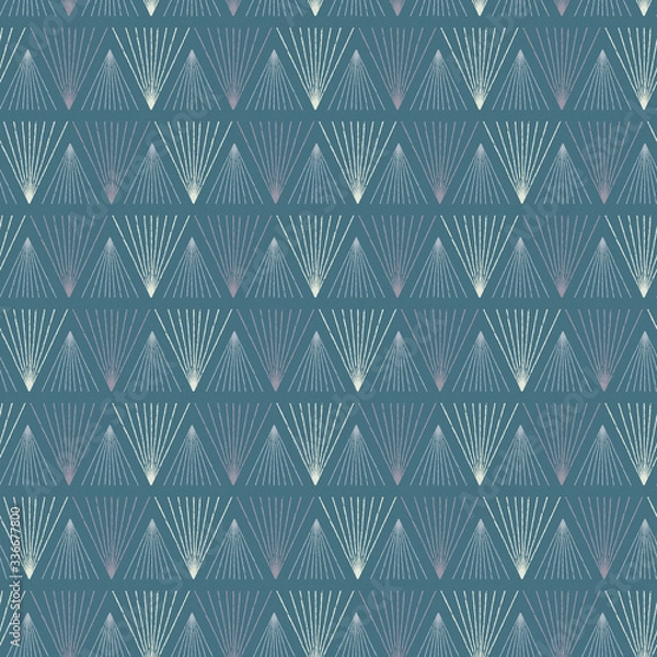 Fototapeta Triangular shape vector repeat. Great for wrapping, backgrounds, home, kids, fabric.