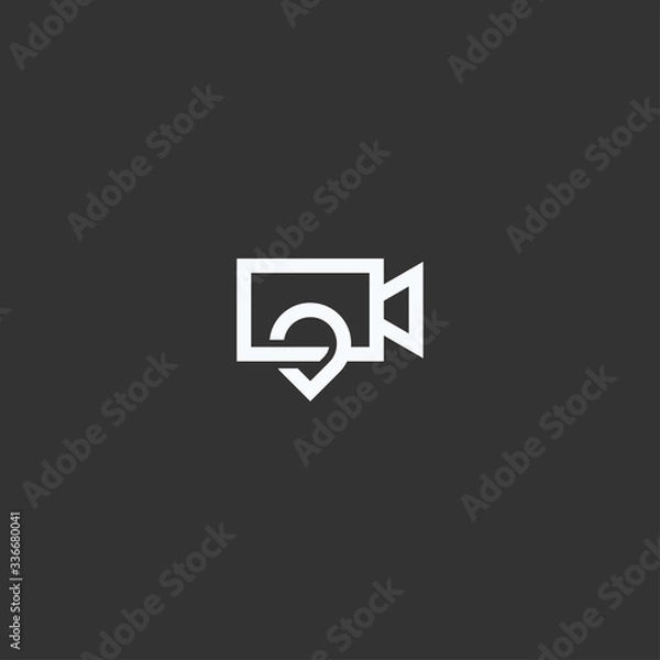 Fototapeta Pont video logo design vector template